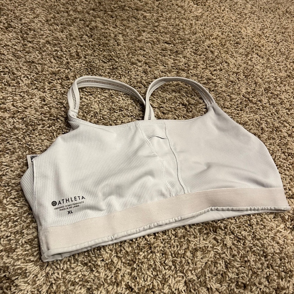 Athleta Light Gray Strappy Sports Bra Size XL - Picture 4 of 6